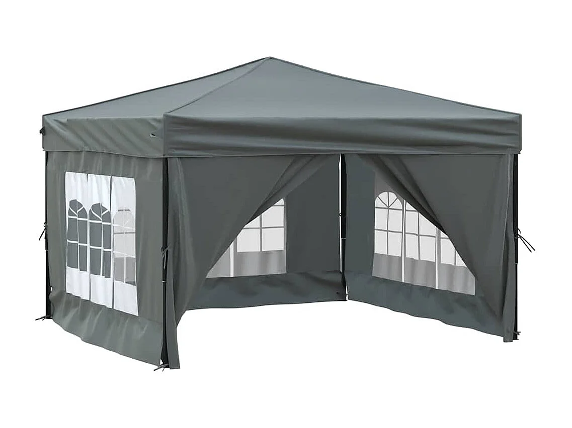 Tenda pieghevole per ricevimenti con pareti Antracite 3x3 m