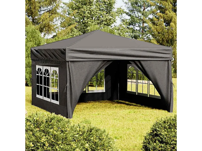 Tenda pieghevole per ricevimenti con pareti Antracite 3x3 m