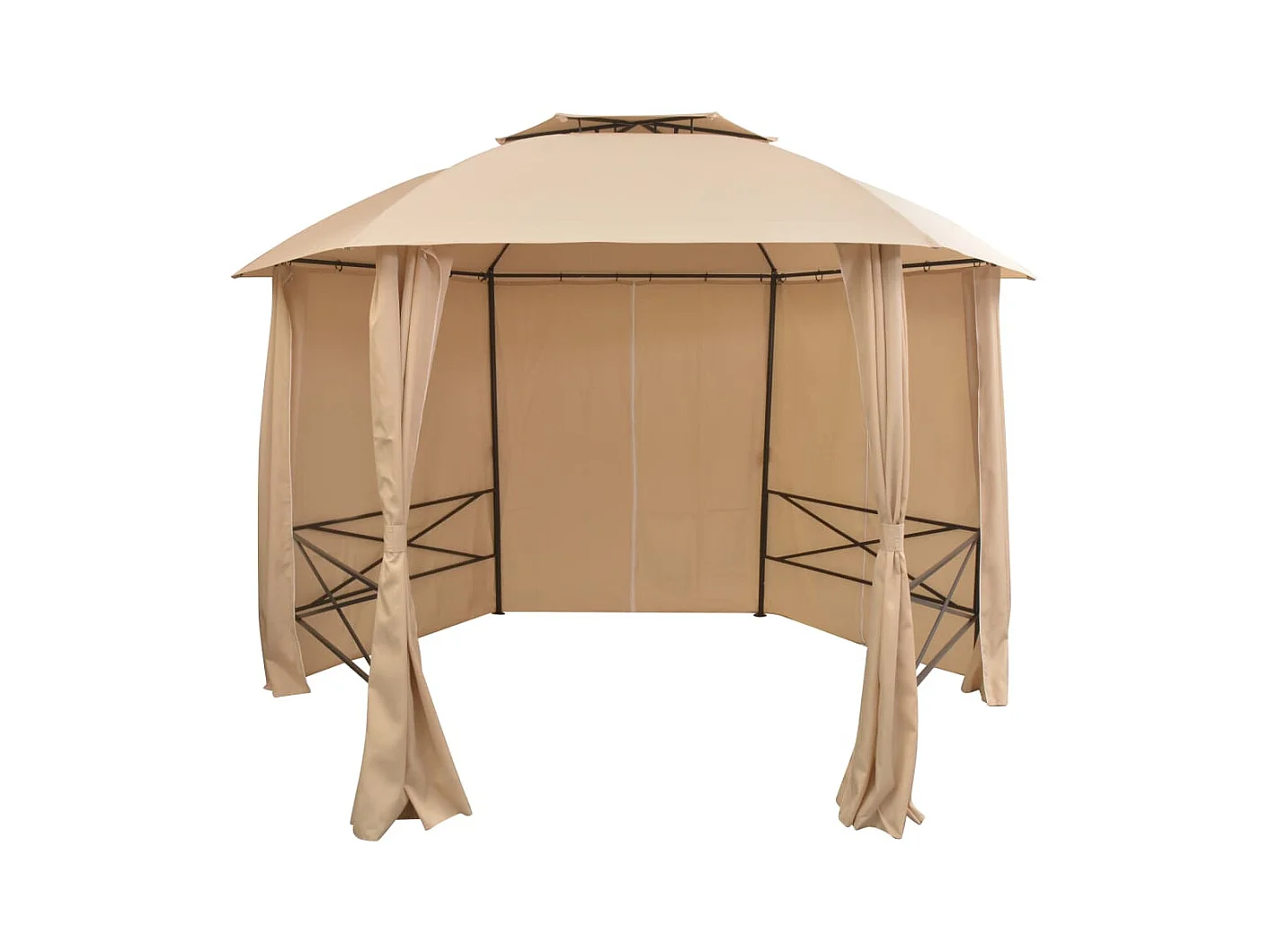 Carpa de jardín con cortinas hexagonales 360 x 265 cm