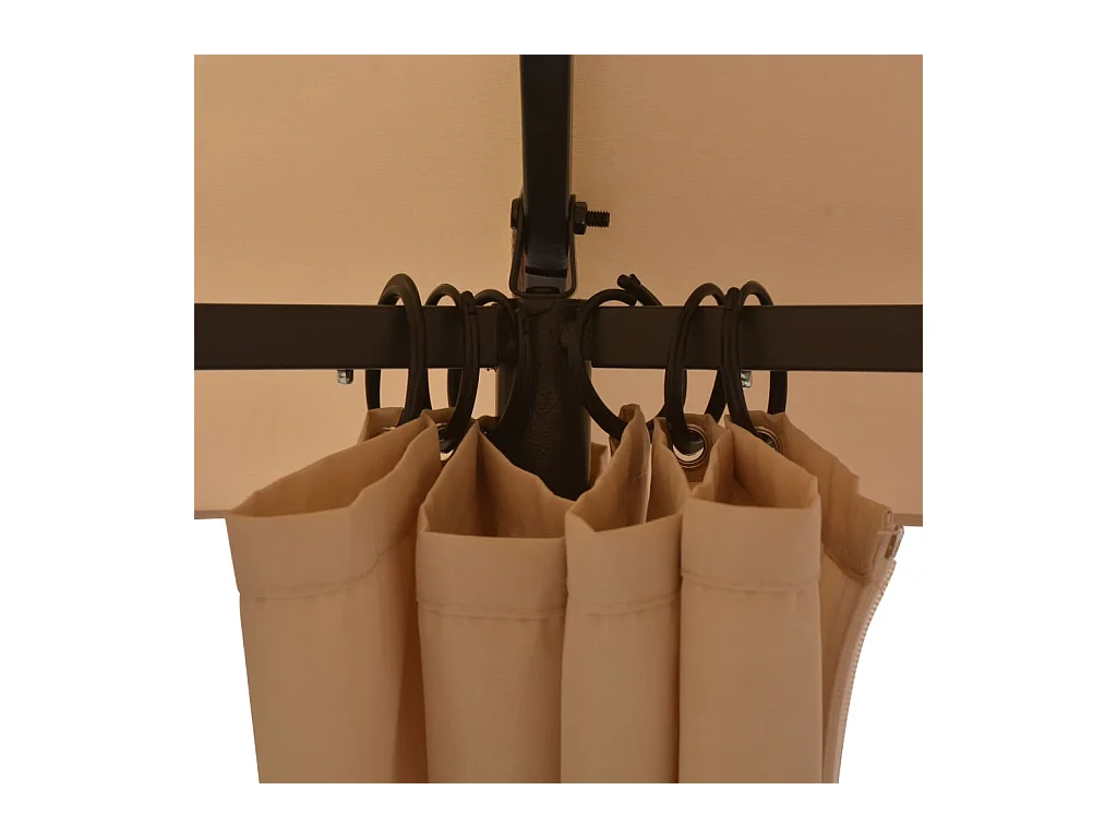 Carpa de jardín con cortinas hexagonales 360 x 265 cm