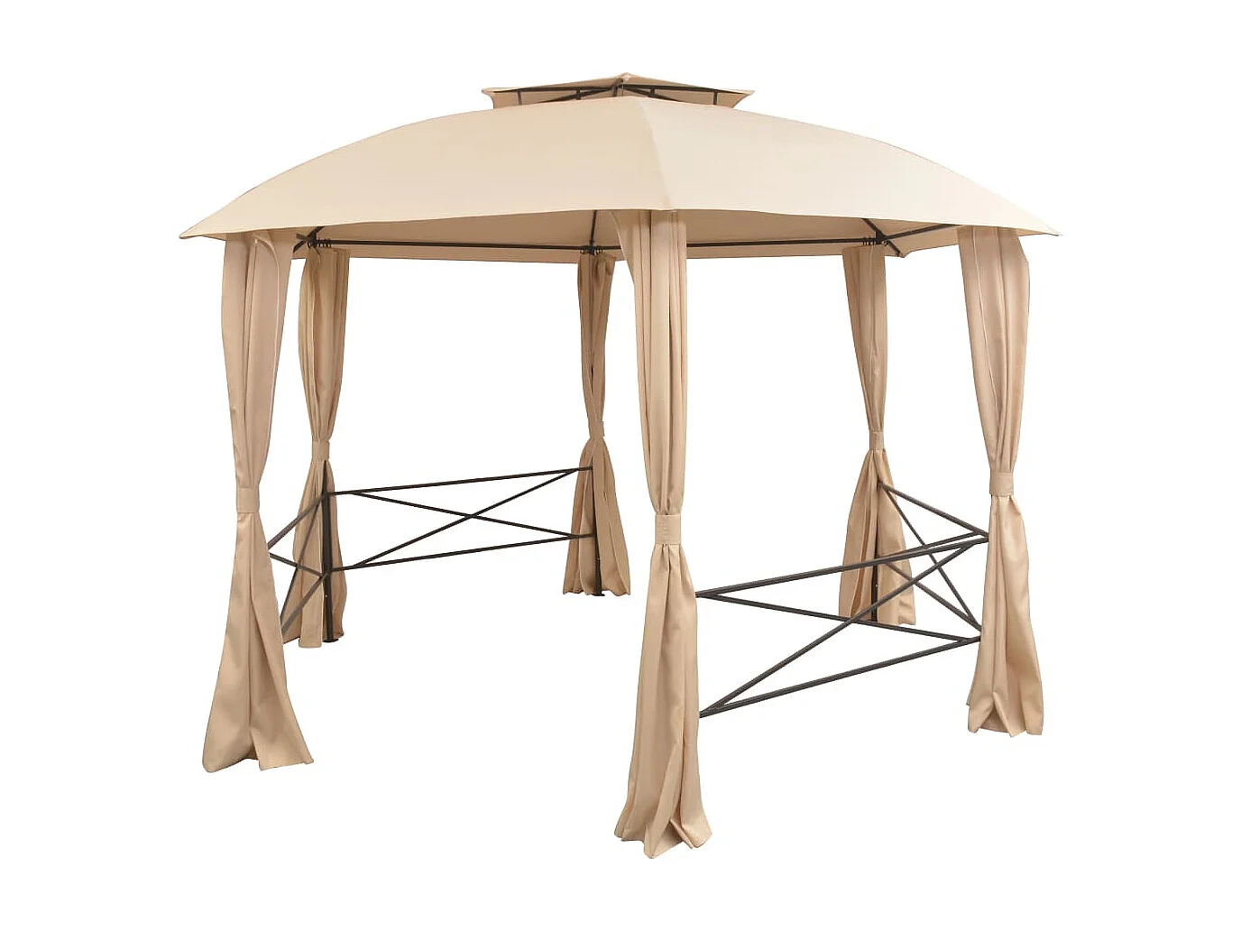 Carpa de jardín con cortinas hexagonales 360 x 265 cm