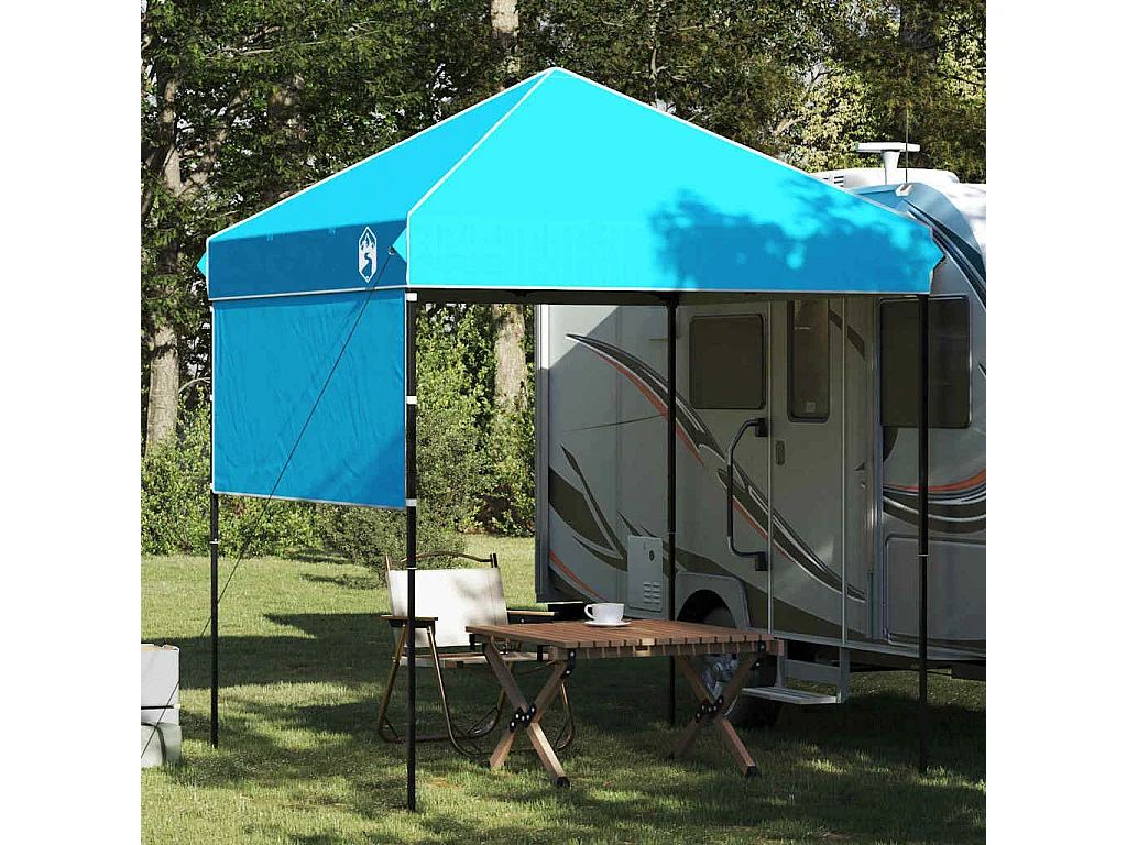 Tente à auvent pop-up Bleu 200 x 200 cm tissu