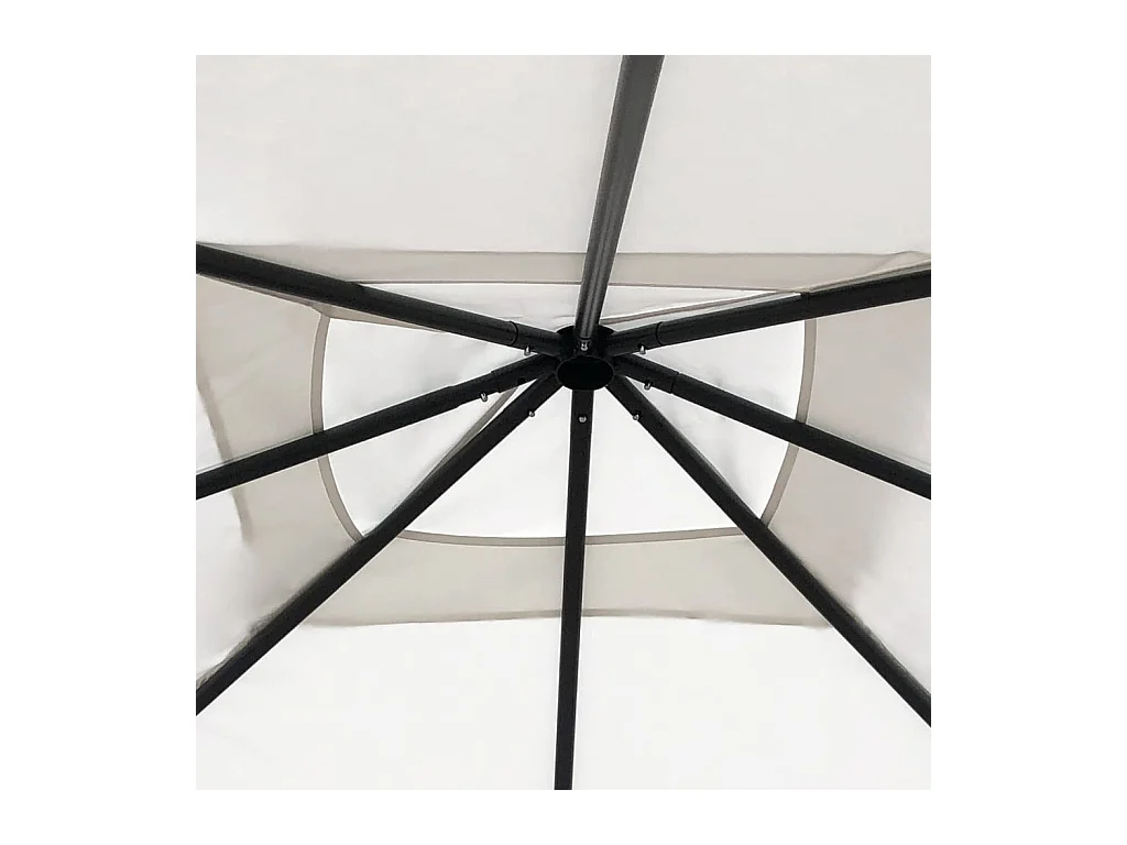 Cenador con cubierta para postes 3x3x2,6 m Crema 160 g/m²