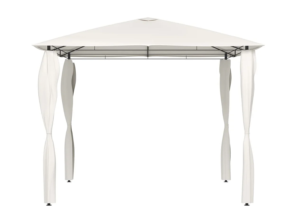 Cenador con cubierta para postes 3x3x2,6 m Crema 160 g/m²