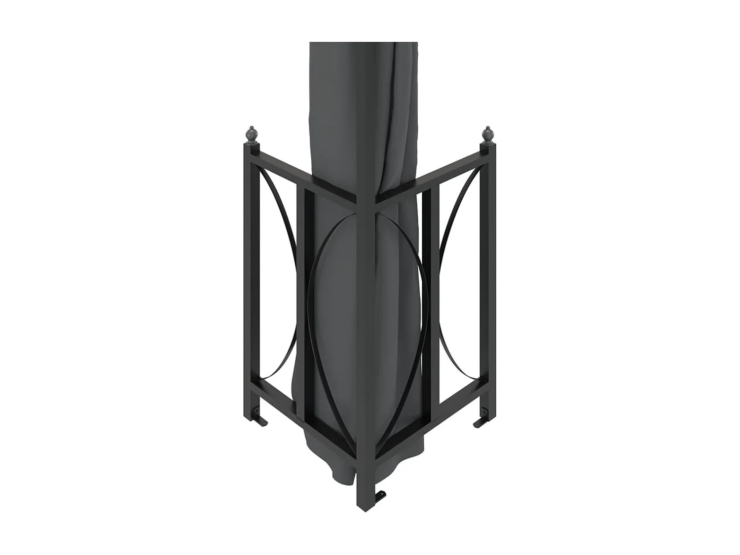 Cenador con paredes y doble techo 3x3 m Antracita