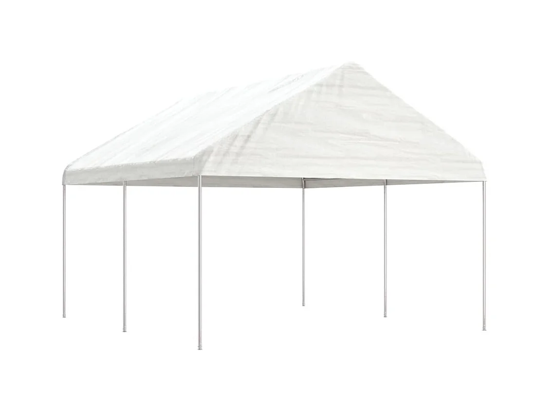 Gazebo con techo blanco 4,46x4,08x3,22 m polietileno