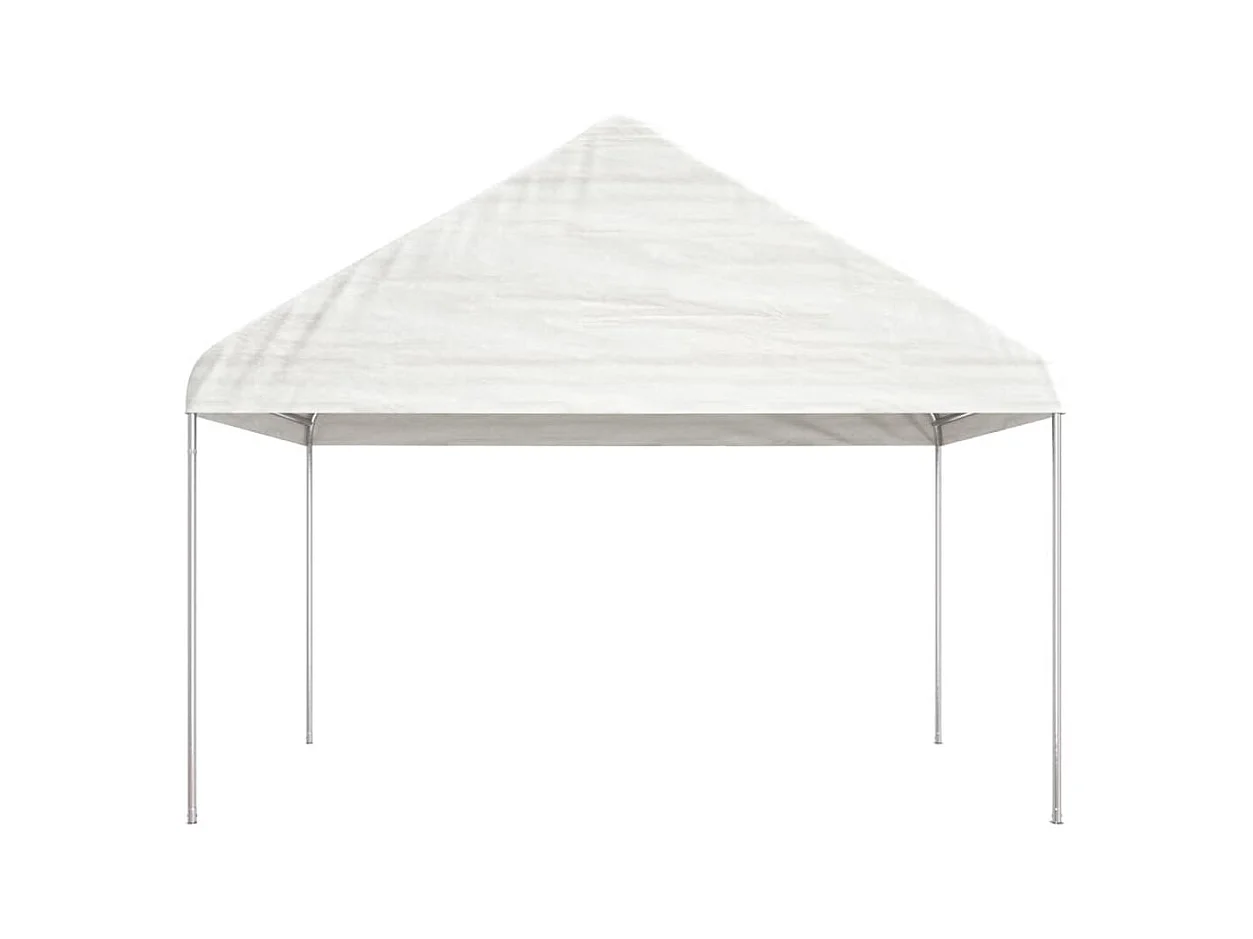 Gazebo con techo blanco 4,46x4,08x3,22 m polietileno