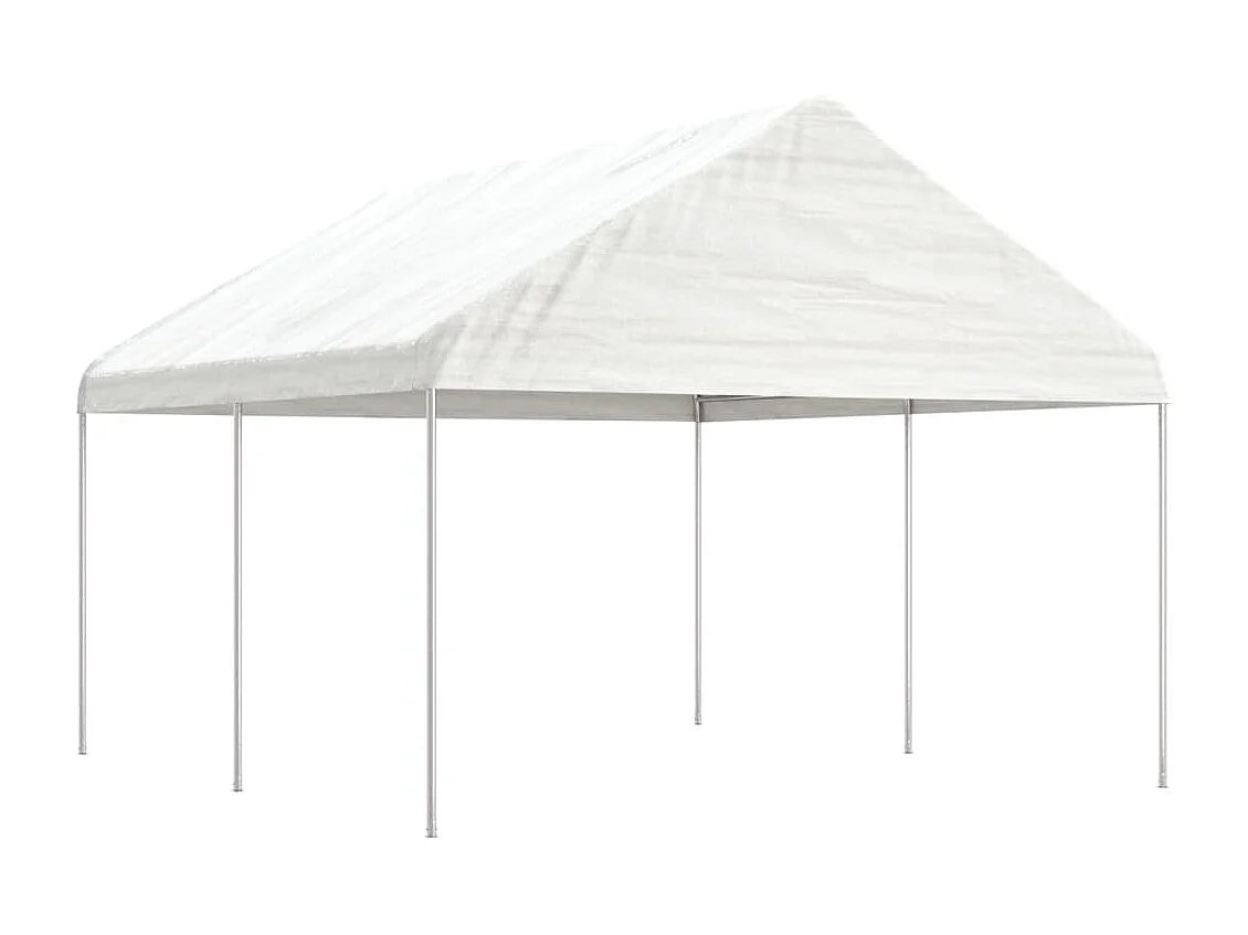 Gazebo con tetto bianco 4,46x4,08x3,22 m in polietilene
