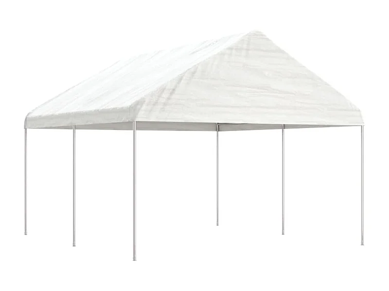 Gazebo con tetto bianco 4,46x4,08x3,22 m in polietilene