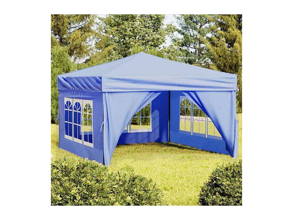 Carpa de recepción plegable con paredes Azul 3x3 m