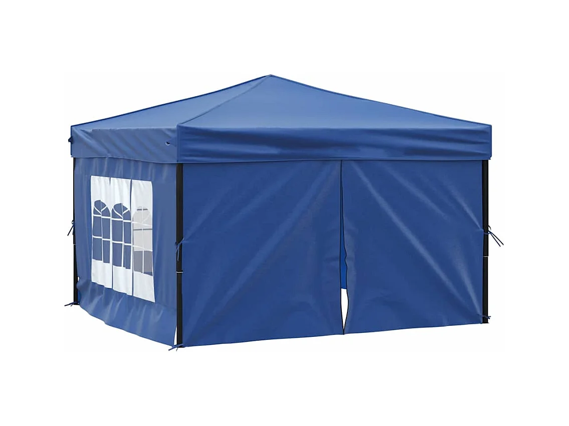 Carpa de recepción plegable con paredes Azul 3x3 m