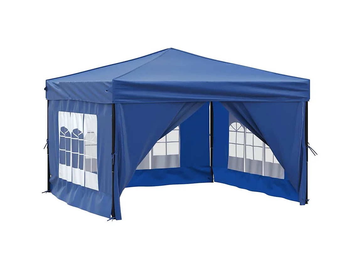 Carpa de recepción plegable con paredes Azul 3x3 m