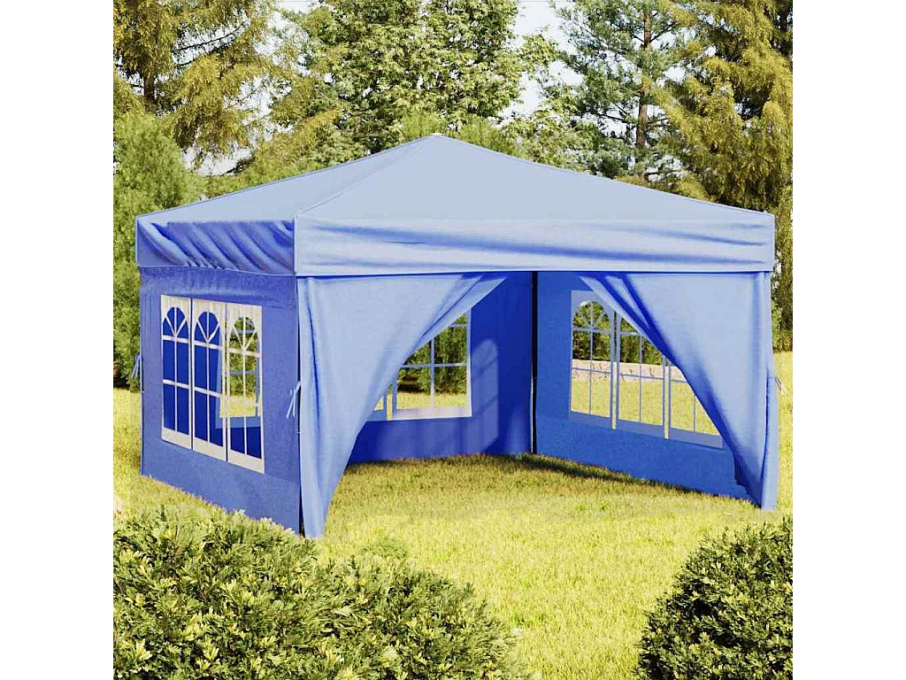 Tenda pieghevole per ricevimenti con pareti Blu 3x3 m