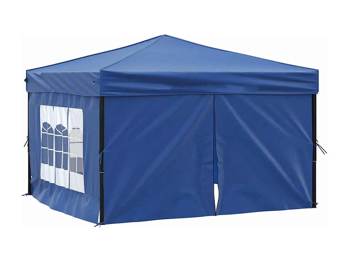 Tenda pieghevole per ricevimenti con pareti Blu 3x3 m