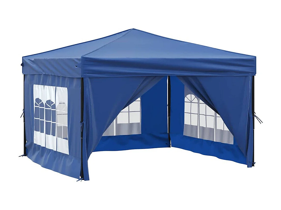 Tenda pieghevole per ricevimenti con pareti Blu 3x3 m