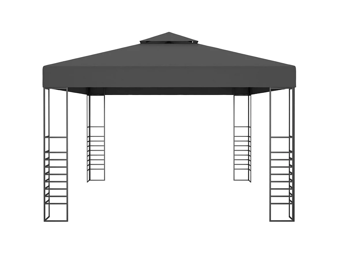 Cenador con guirnalda de luces LED 3x4 m Antracita