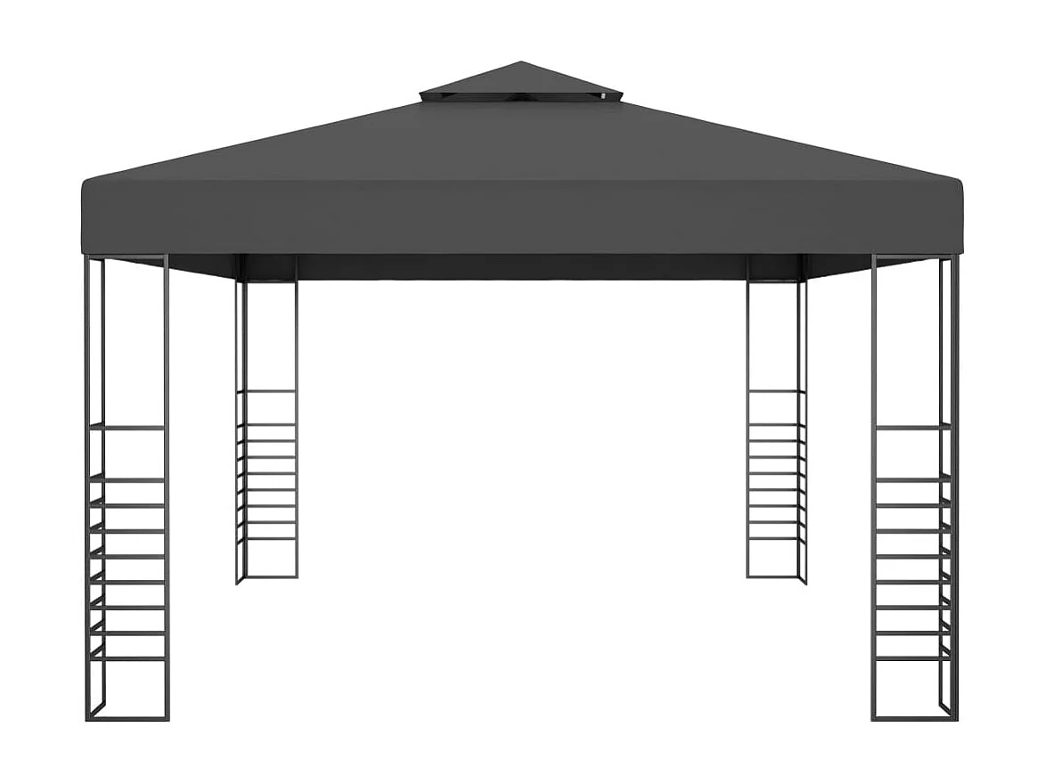 Cenador con guirnalda de luces LED 3x4 m Antracita
