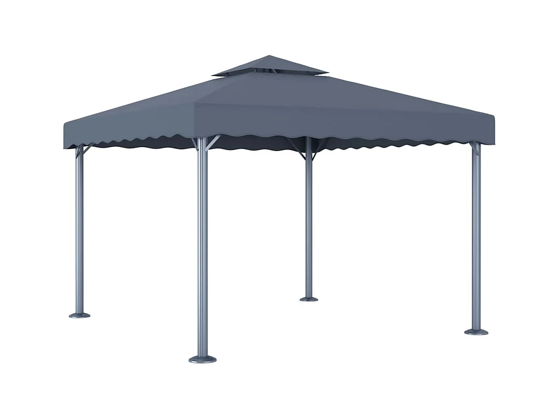 Cenador con guirnalda de luces LED 300x300 cm Antracita