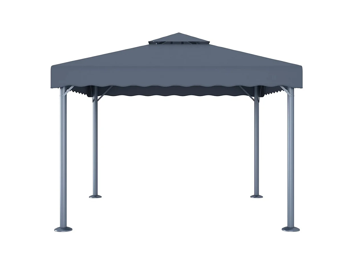 Cenador con guirnalda de luces LED 300x300 cm Antracita