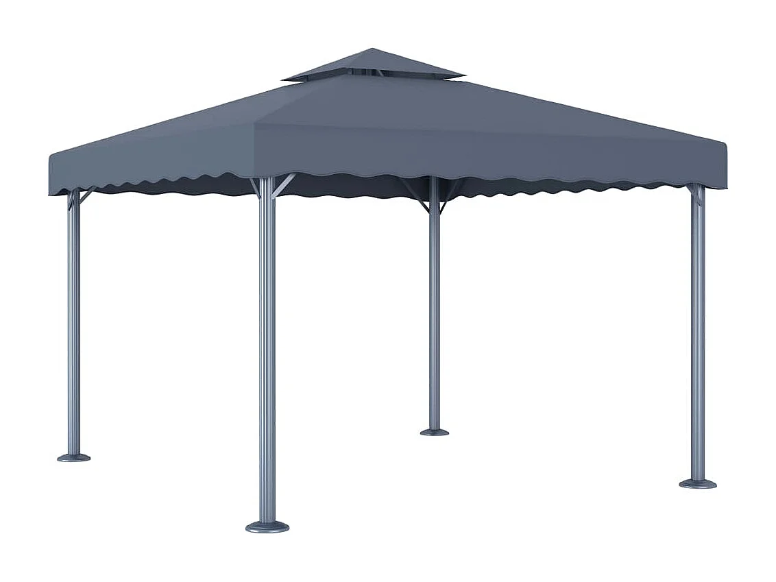 Gazebo con ghirlanda luminosa a LED 300x300 cm Antracite