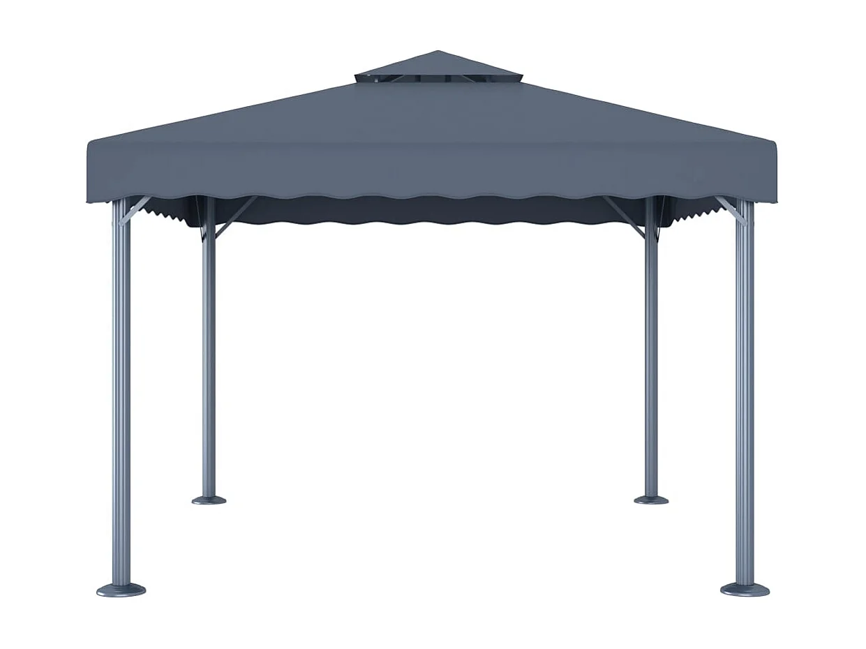 Gazebo con ghirlanda luminosa a LED 300x300 cm Antracite