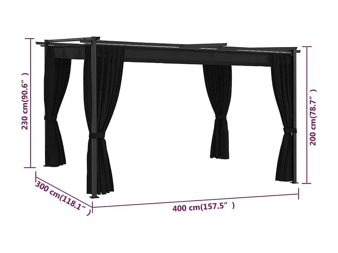 Belvédère 4x3 m Anthracite