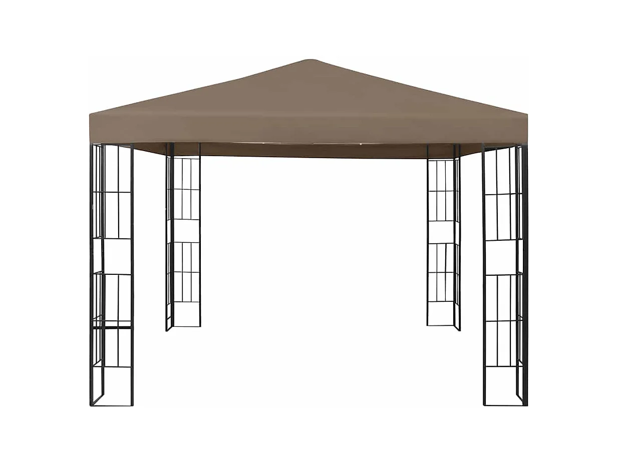 Gazebo con ghirlanda luminosa a LED 3x3 m Tortora