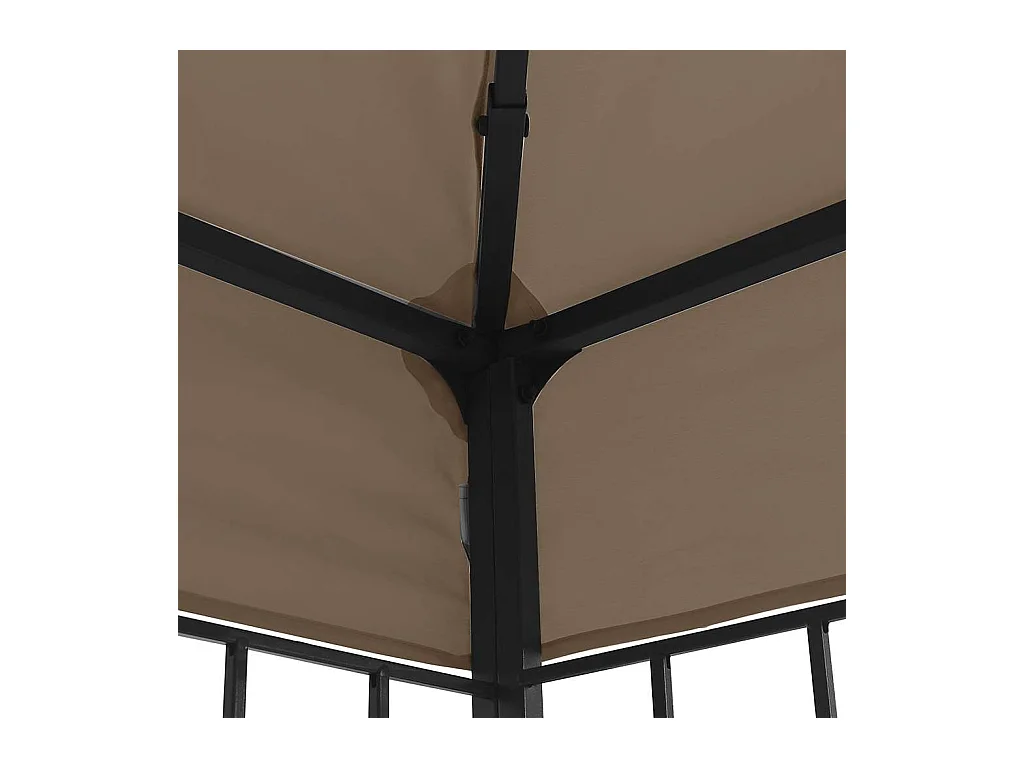 Gazebo con ghirlanda luminosa a LED 3x3 m Tortora