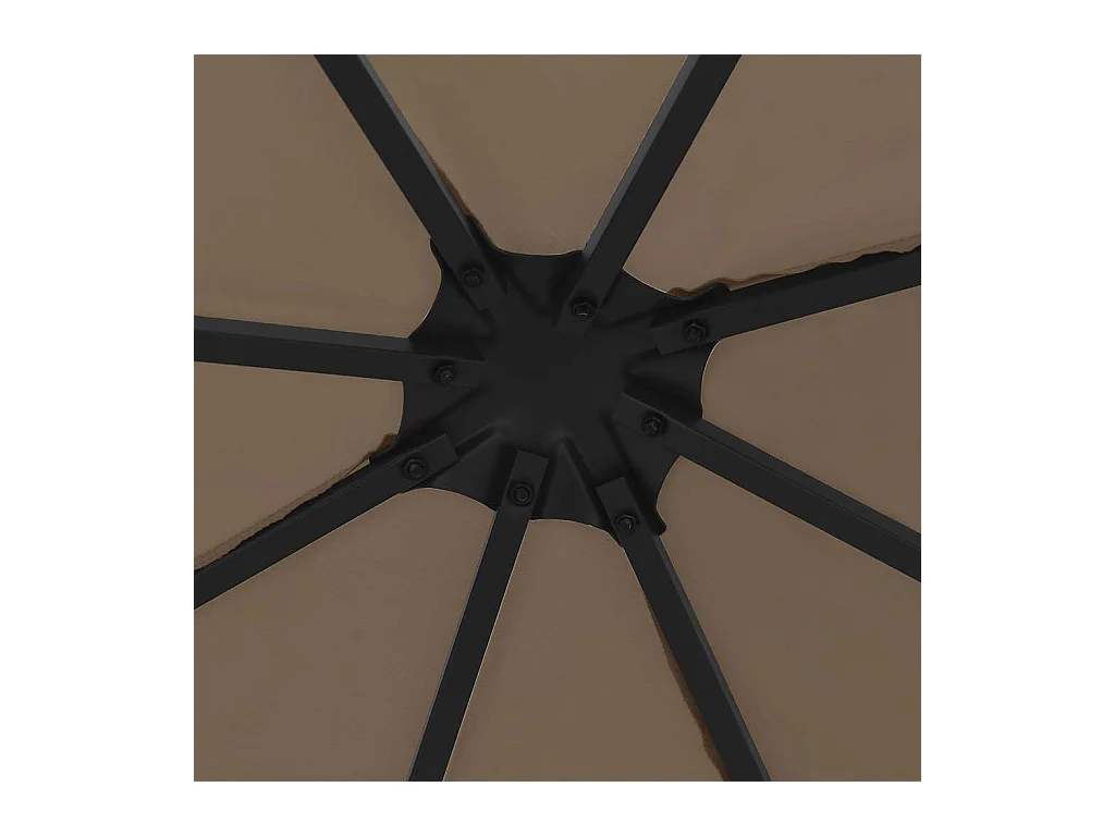 Gazebo con ghirlanda luminosa a LED 3x3 m Tortora