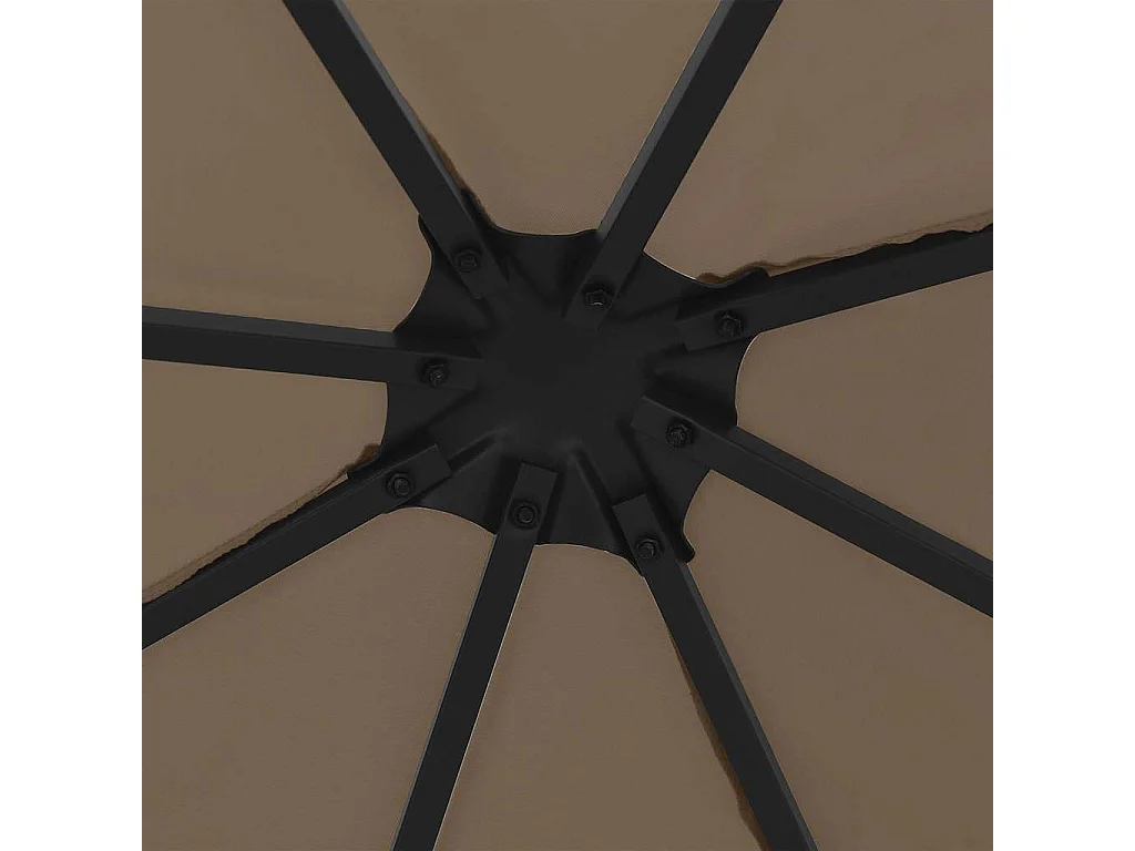 Tonnelle avec guirlande lumineuse à LED 3x3 m Taupe