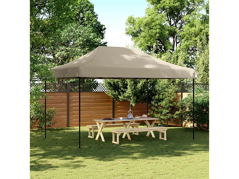 Intrekbare opvouwbare ontvangsttent taupe 440x292x315 cm
