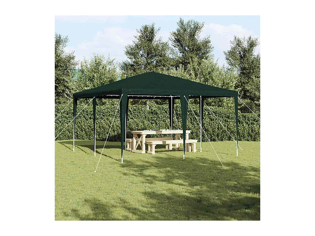 Tenda per feste verde e bianca 400 x 400 x 266 cm