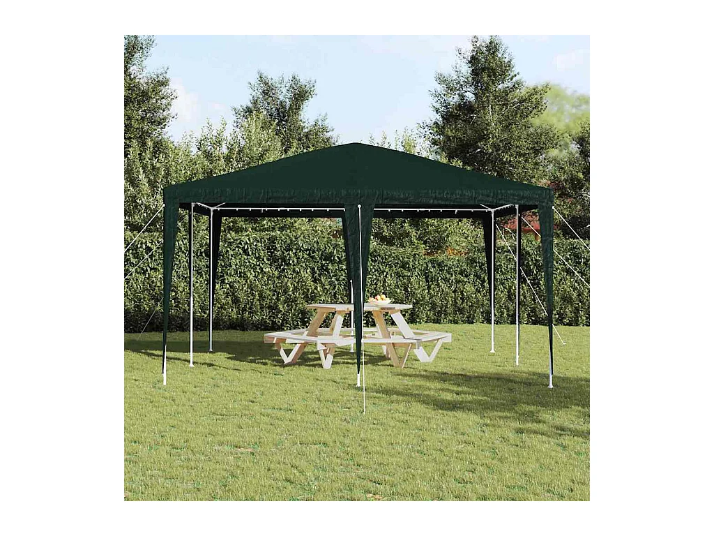 Tenda per feste verde e bianca 400 x 400 x 266 cm
