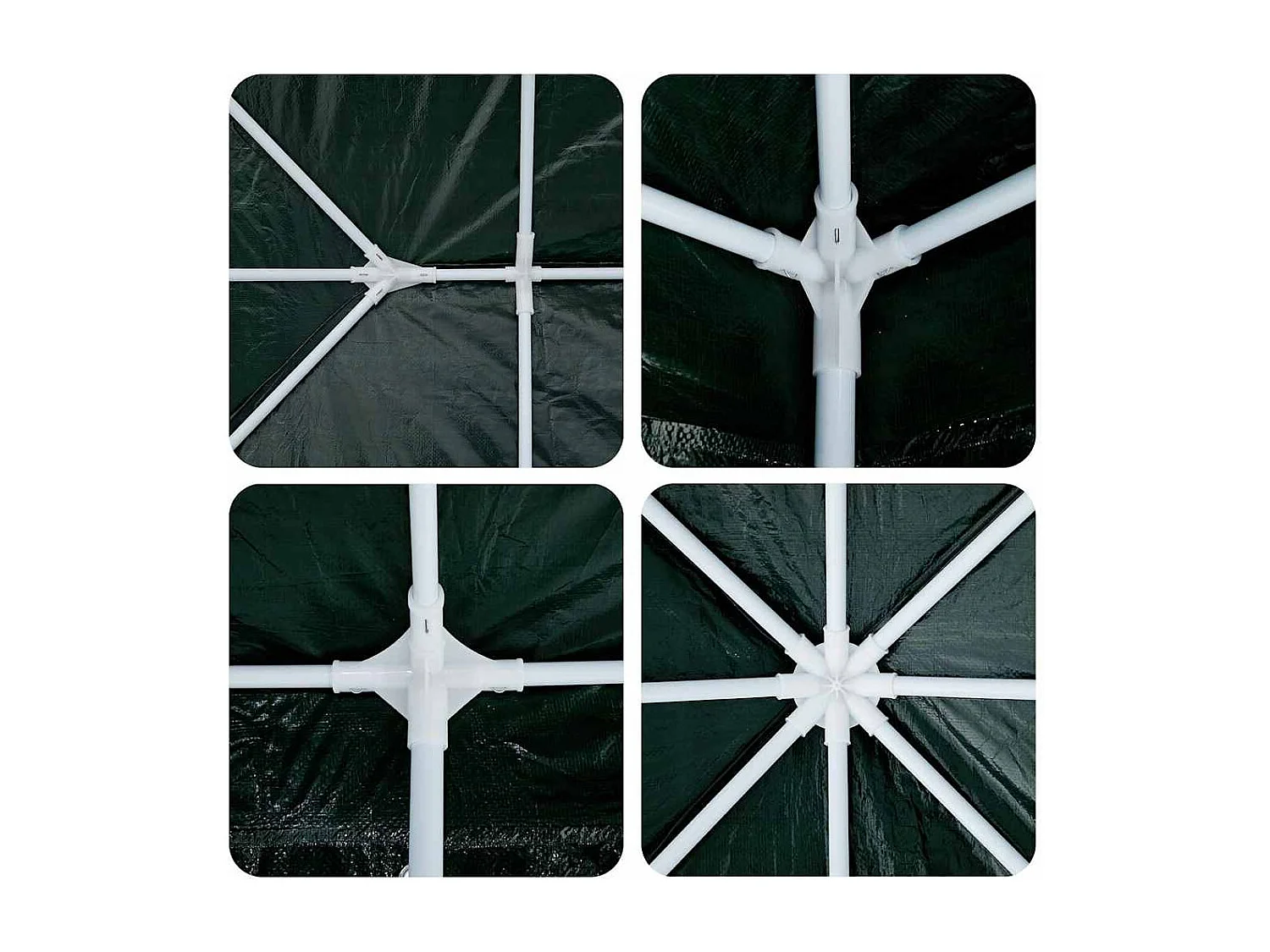 Tenda per feste verde e bianca 400 x 400 x 266 cm