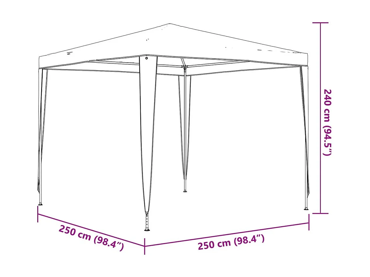 Carpa de recepción 2,5x2,5 m azul