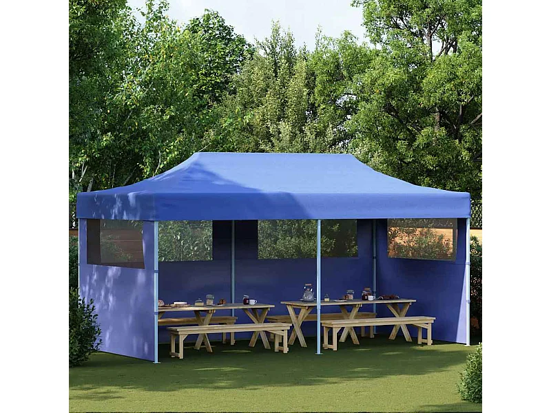 Carpa de recepción plegable azul 3 x 6 m