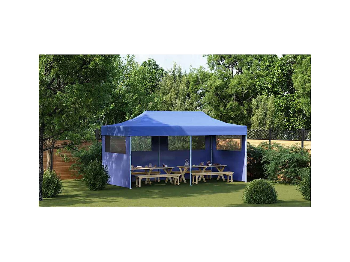 Carpa de recepción plegable azul 3 x 6 m