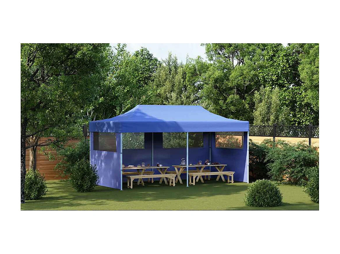 Tenda pieghevole blu per ricevimenti 3 x 6 m