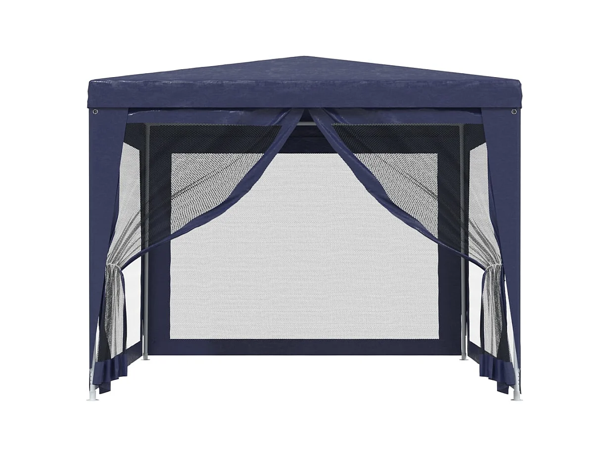 Tenda per feste con 4 pareti laterali in rete Blu 3x3 m HDPE