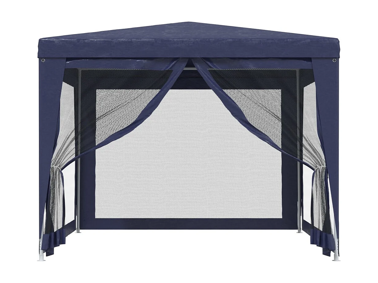 Carpa para fiestas con 4 paredes laterales de malla Azul 3x3 m HDPE