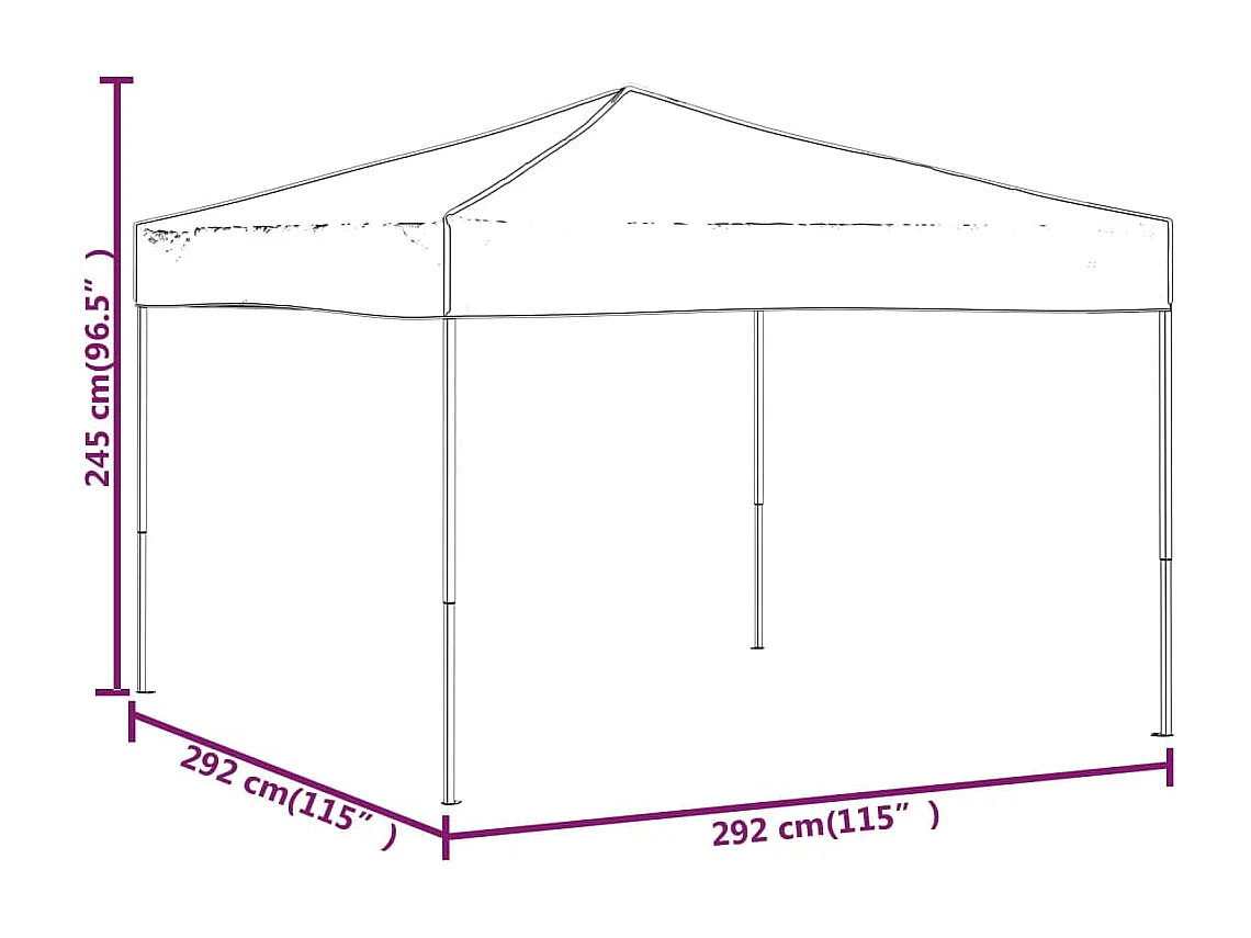 Carpa de recepción plegable antracita 3x3 m