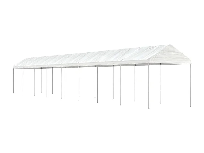 Gazebo con techo blanco 17,84x2,28x2,69 m polietileno