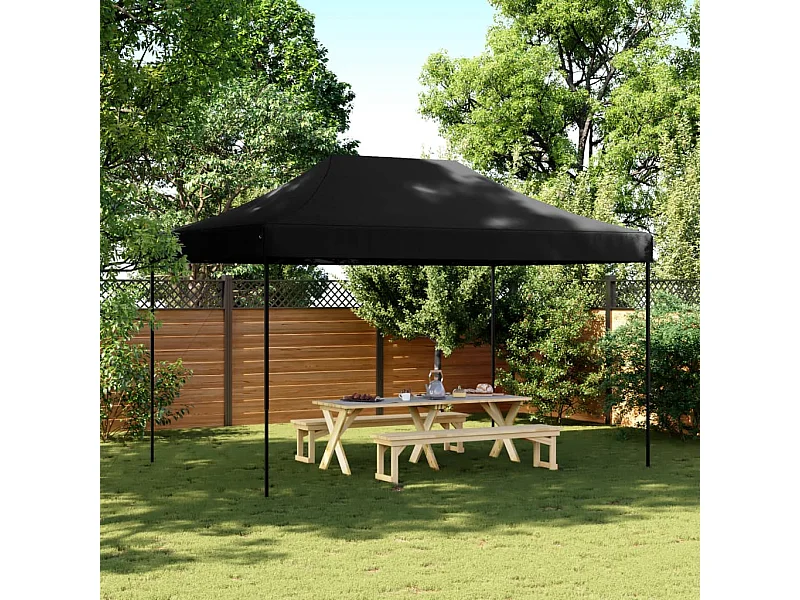 Carpa de recepción plegable negra 440x292x315 cm