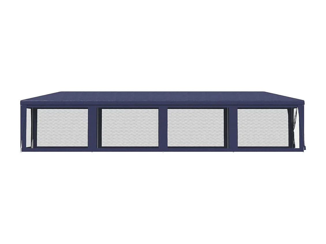 Carpa para fiestas y 10 paredes laterales de malla azul 3x12m HDPE