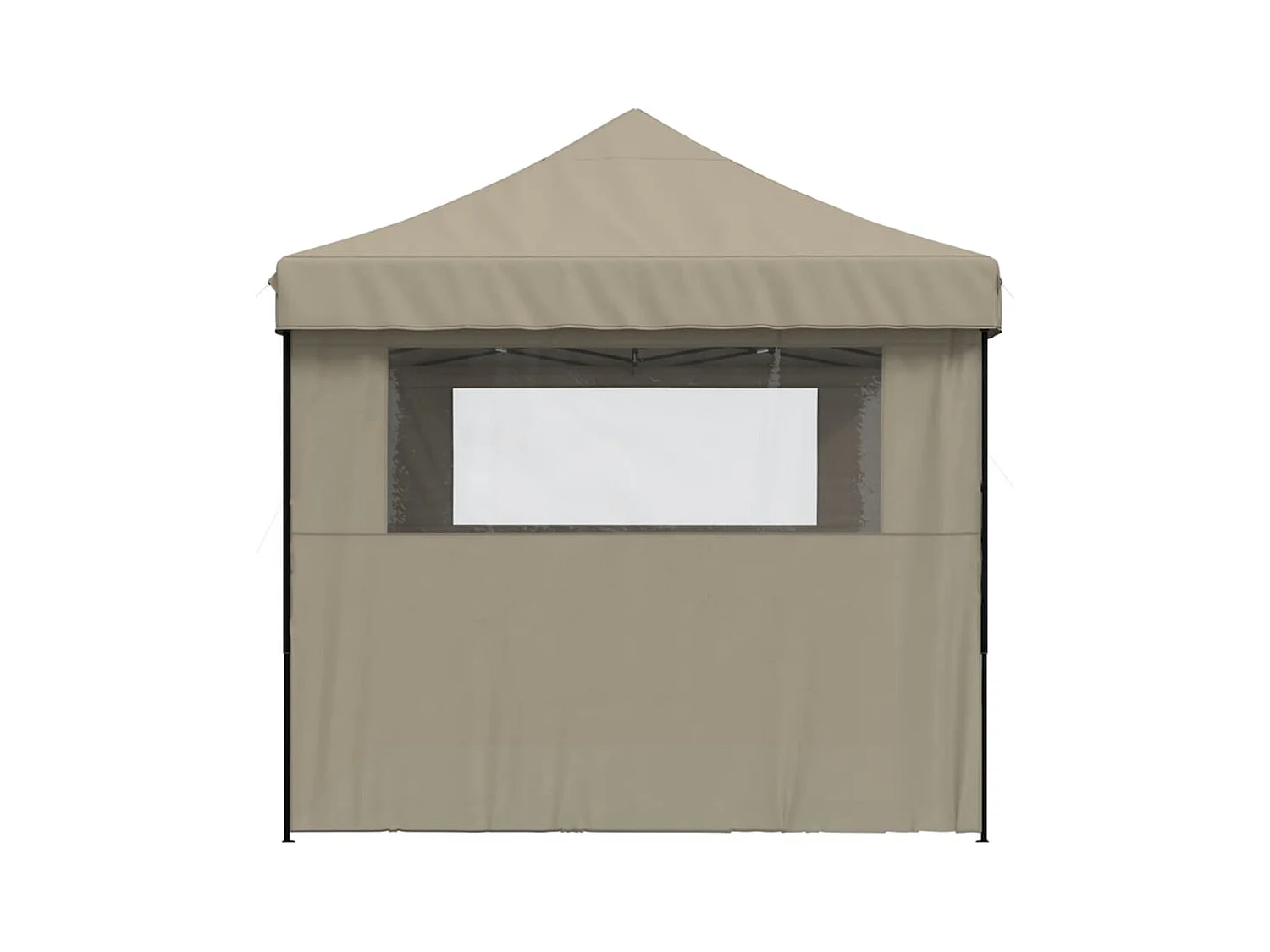 Carpa de recepción plegable retráctil con 3 paredes laterales en color topo