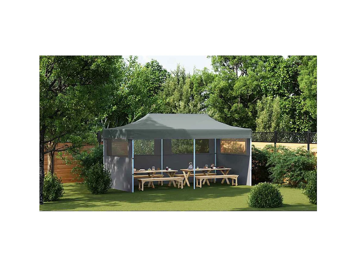 Carpa de recepción plegable con paredes 3x6 m antracita