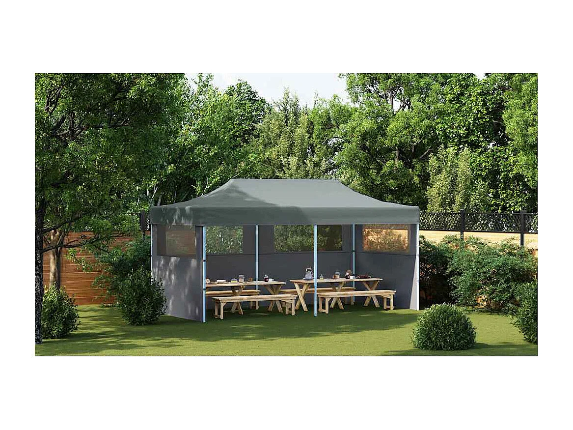 Carpa de recepción plegable con paredes 3x6 m antracita