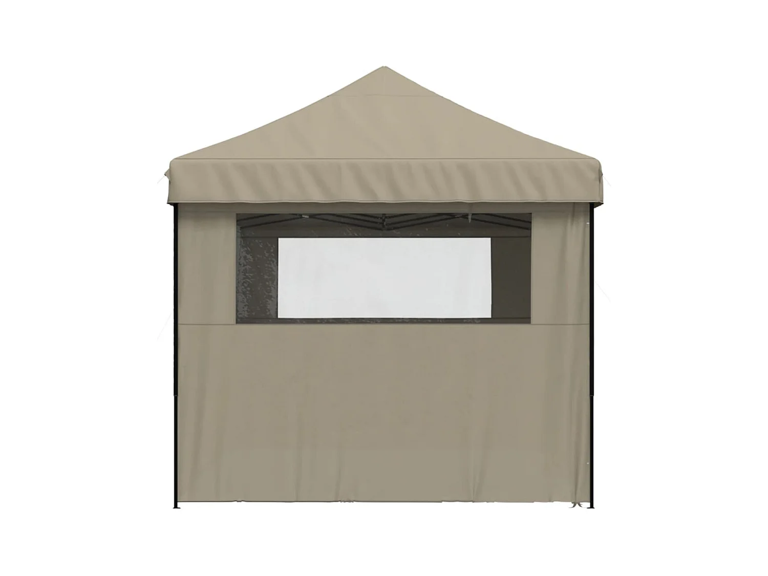 Carpa de recepción plegable retráctil con 4 paredes laterales en color topo