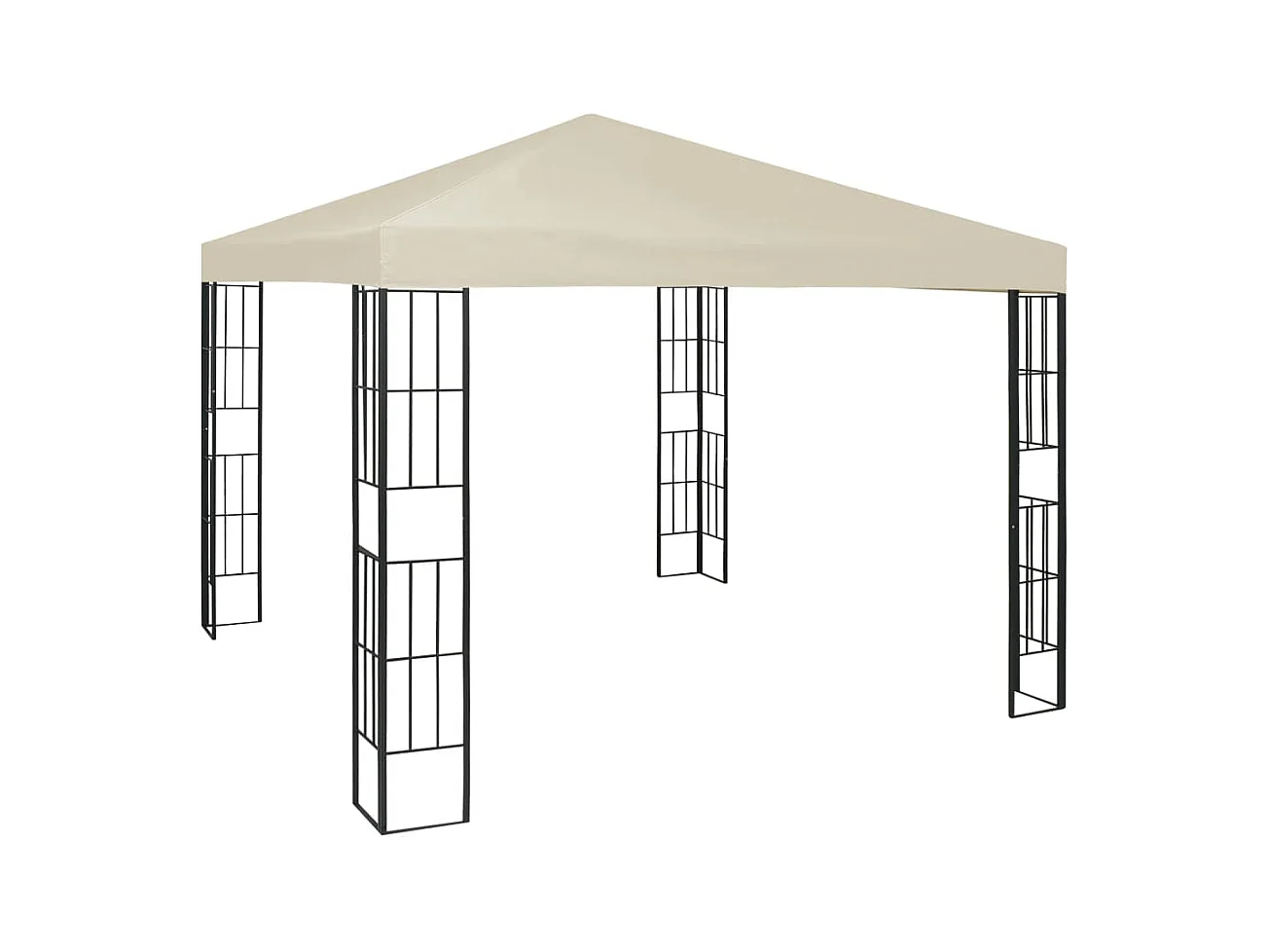 Gazebo con ghirlanda luminosa a LED 3x3 m Crema