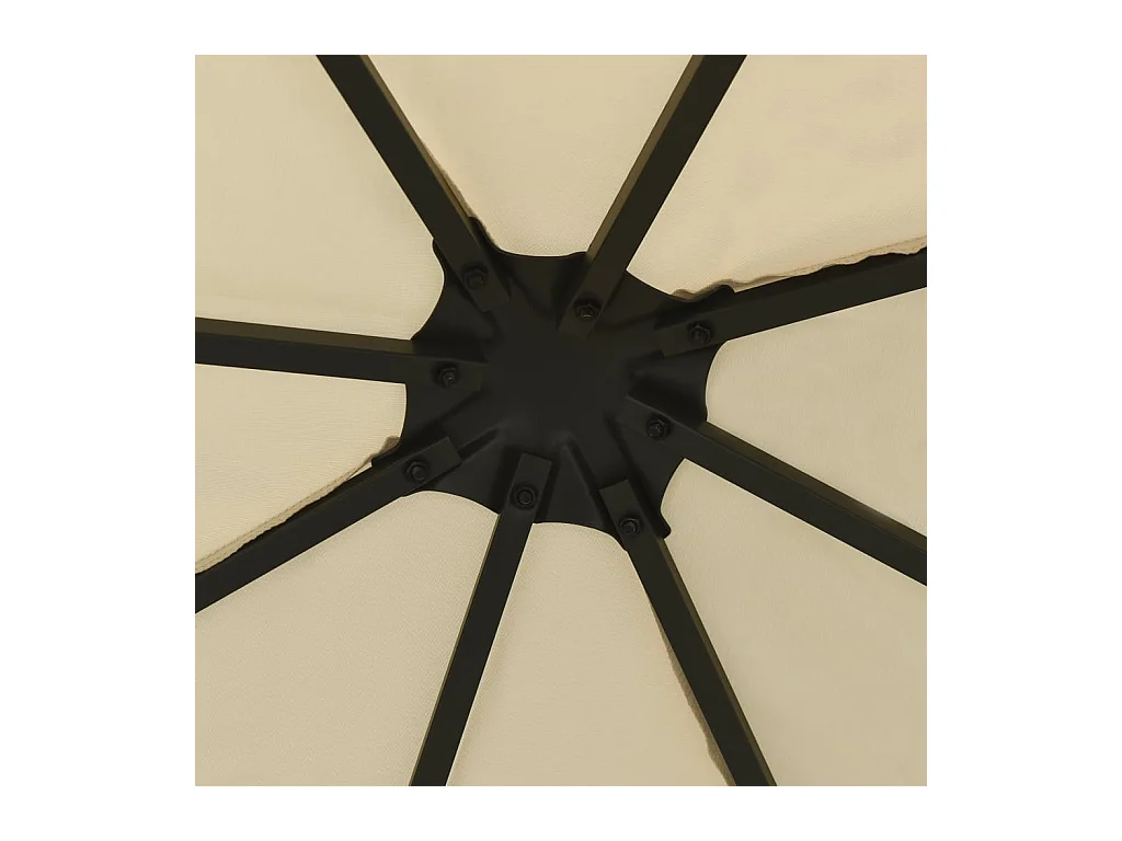 Gazebo con ghirlanda luminosa a LED 3x3 m Crema